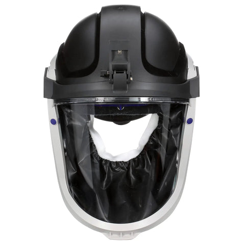 M-940 Mining Lamp Bracket mounted on M Series helmet, black, head-mounted, adjustable angle, for corded and cordless mining lamps