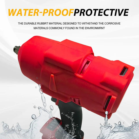 Deawater Impact Protective Boot For Milwaukee 18V M12 FUEL Wrench. Red Part 49-16-2864. Shock Absorbing Grip Pad Keeps Tool Safe And Prevents Scratches On Work Surfaces During Heavy Duty Jobs Great Accessory For Electric Tools