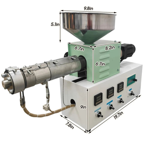 Heavy Duty Single Screw Filament Extruder For 3D Printer Roll Out Dope PEEK ABS PLA Plastic Wire With Turbo Heat Press System side view
