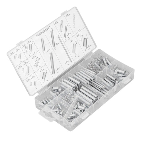 Get That Home Maintenance Job Done Right With This Cool 200 Piece Spring Combo Kit Packed With Heavy Duty Compression And Extension Springs Perfect For Tackling Your Next DIY Repair, Door Fixes, Car Auto Upkeep, Piano Work, Toy Tuning, Or Scissor. 200-piece C75 steel spring assortment box