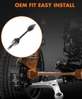 Smooth Ride Front Left CV Axle Half Shaft Assembly Stops Greasy Seals And Grinding Clicks For 2006 To 2015 Honda Civic Eighteen Liter Automatic Transmission Replacement, showing installation on vehicle.
