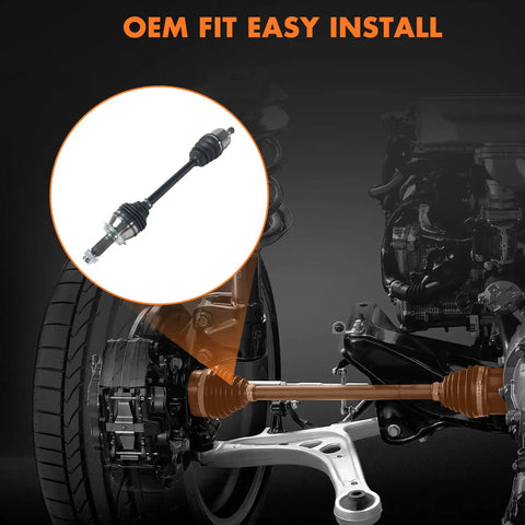 Smooth Ride Front Left CV Axle Half Shaft Assembly Stops Greasy Seals And Grinding Clicks For 2006 To 2015 Honda Civic Eighteen Liter Automatic Transmission Replacement, showing installation on vehicle.
