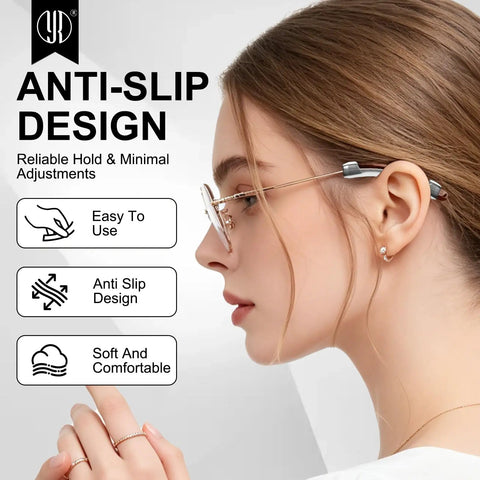 Soft Silicone Eyeglasses Temple Tips Sleeve Retainer No Slip Grips for Glasses on woman, clear ear grippers for comfort