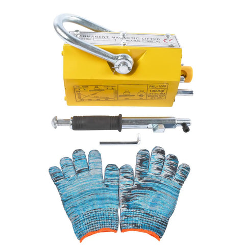 Permanent Magnetic Lifter Lifting Magnet For Steel Sheets 2200 Lbs 1000 Kg Neodymium Hoist Industrial Grade with gloves and accessories