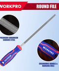 8 Inch Metal File Set Pro Grade Three Piece Kit With Flat Half Round And Round Files for Metal Shaping and Finishing Round File