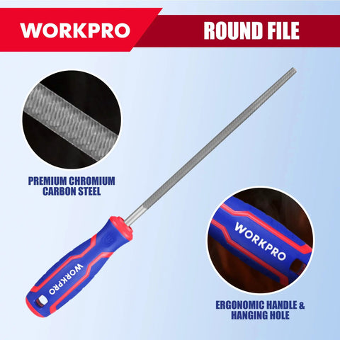 8 Inch Metal File Set Pro Grade Three Piece Kit With Flat Half Round And Round Files for Metal Shaping and Finishing Round File