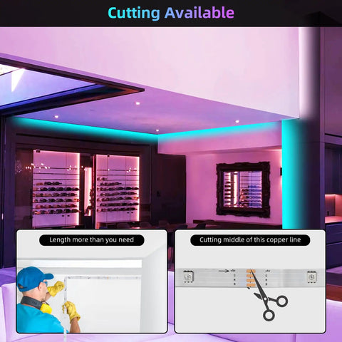 150 Foot RGB LED Strip Lights With Music Sync App Control And Remote Color Changing LED Tape For Bedroom Indoor Lighting Dope Vibe With 44 Key Remote And Phone Control