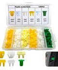 Smooth 120 Piece Nylon Grommet Screw Kit For Car License Plates And Bumper Trim Universal Rust Proof Fasteners in assorted colors.