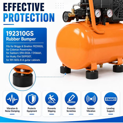 Ten Pack Heavy Duty Rubber Feet For Air Compressor And Generator Anti Vibration Pads for vibration damping under compressor.