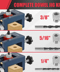 Doweling Jig Kit For Woodworking With Adjustable Width For Perfect Straight Holes Pro Grade Setup Includes 3 Drill Guide Bushings