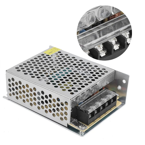 5V Power Supply For CCTV And LED Displays With Adjustable Voltage, Low Noise, Overload Protection, And Wide AC Input, Perfect For Industrial Automation Tasks, 5V 6A 30W, Model S 30 5, 100 To 240V metal enclosed power supply with terminal block