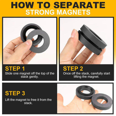 Ferrite ring magnets with hole, OD2.36 x ID1.26 x 10 mm, dark gray, pack of 2.