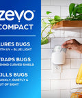 Plug And Play Flying Insect Trap Kicks Out Gnats Fruit Flies And Pesky Moths Zero Chemical Indoor Bug Catcher Houseplant Friendly plug-in at kitchen outlet.
