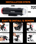 All In One 2 In 1 Rechargeable Helmet Light With Bracket Mount Front And Rear Bike Light 360 Degree Warning Visibility installation