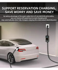 No Fuss Portable Ev Charger 7Kw 3.5Kw With 10 Meter Type 2 Cable Single Phase Wallbox Kit charging a car at home.