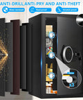 Massive 3.4 Cu Ft Home Safe Water Resistant And Fireproof With Digital Lock open showing layers and security features