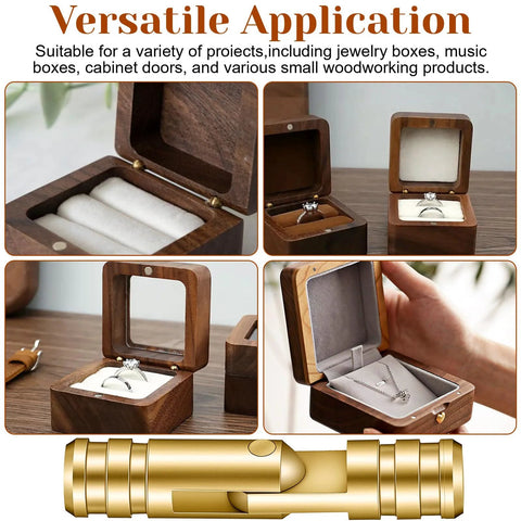 Concealed Gold Barrel Hinges Set 30 Pcs Brass Hidden Hinges for Jewelry Boxes Cabinets Small Woodworking Projects DIY Crafts