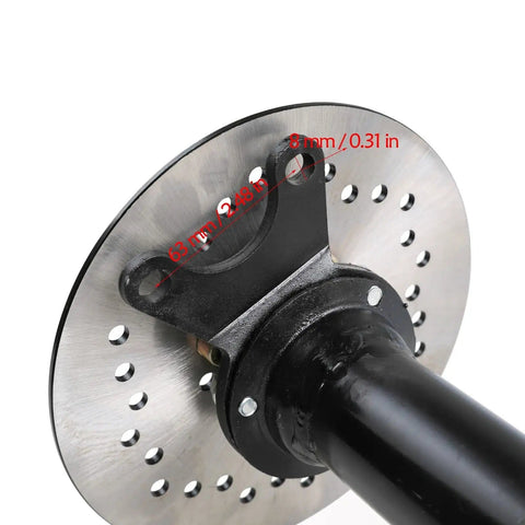 Close-up of 40 Inch Rear Axle Kit Drive Shaft Diff With Brake Disc for go karts, golf carts, ATVs and more heavy duty 2 pack.