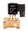 Brass Steam Solenoid Valve Three Eighths Inch NPT 24V DC High Temperature Normally Open Industrial Valve