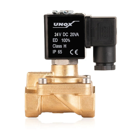 Brass Steam Solenoid Valve Three Eighths Inch NPT 24V DC High Temperature Normally Open Industrial Valve