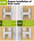Barn Door Lock 90 And 180 Degree Zinc Alloy Hardware Sliding Lock Heavy Duty Flip Safety Latch shown installed on wooden doors.