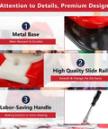 Top Tier Button Maker Machine For Making Dope Badges Slick Badge Press Kit With Three Sizes showing metal base, slide rail, and handle.
