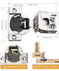 Chibery 2-pack soft-close concealed cabinet hinges, satin nickel, for face-frame doors.