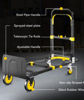 Versatile 3 In 1 Convertible Hand Truck Dolly Holds 600 Lbs Steady with steel handle, adjustable frame, and rubber wheels.