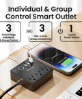 Smart Power Strip with 3 WiFi Outlets and 3 USB Ports, Alexa and Google Home Compatible, ETL Listed Surge Protector in use