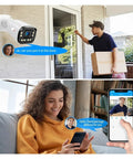 Rock Solid 16CH 4K Security Camera System With 5X Optical Zoom AI Auto Focus shows delivery interaction at the front door.