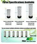 Diagram of Six Story Indoor And Outdoor Hydroponics Tower Set A User Friendly Vertical Garden Kit, showing size options and connectivity.