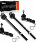 Front Inner And Outer Tie Rod End Kit To Fix Uneven Tire Wear For Chevy Silverado 1500 HD 2001-2010, 2500-3500 2001-2010 Series, Classic And HD Models, Durable Steel Construction. kit parts on white background