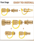 Half Inch Quick Connect Disconnect Insert Plug Fittings Set With 1/2 Inch Male NPT And 1/2 Inch Female NPT Brass Coupler