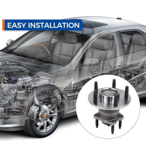 Diagram showing installation of Rear Wheel Hub And Bearing Assembly Part Number 512285 Fits 2009 2010 Chevy Cobalt 2008 2010 HHR