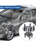Diagram showing Rear Wheel Hub And Bearing Assembly 512285 Compatible With 2009 2010 Chevy Cobalt installation on a semi-transparent car model.