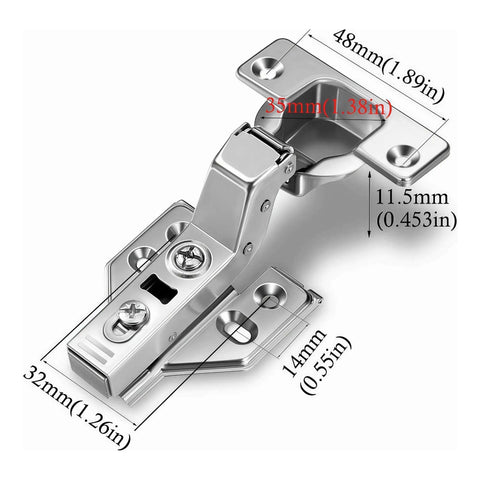 40 Pack 20 Pairs Frameless Low Noise Soft Close Inset Cabinet Hinges With 35mm Cup Concealed European Kitchen Cabinet Hinges