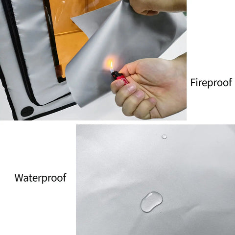 All In One 3D Printer Enclosure With 3 Layer Filtered Ventilation Fan Odor Busting Fireproof Noise Reduction For Ender 3 V3 SE KE Ender 3 Pro V2 Neo CR 10 SE Silver, fireproof and waterproof material demonstration