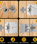 Complete 36 Piece Cabinet Hinge Repair Kit With Stainless Steel Plates And Brackets And 216 Screws For Kitchen Cabinets