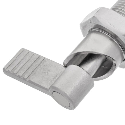 Close-up of Tough As Nails Stainless Steel Indexing Plunger With Solid Locking Bolt and M20 X 1.5 Threaded Knob for machine setups.