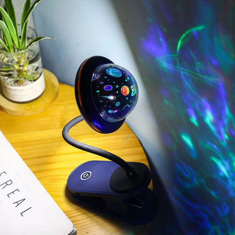 Folding Book Light For Bedside Reading 2W Dimmable Kids Reading Lamp USB Rechargeable Night Light With Mini Star Projector 6000K Cool White Touch Control Perfect For Bedroom And Living Room Blue