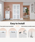 Bi Fold Doors For 30 By 80 Opening With Tempered Frosted Glass Closet Barn Door Concealed Hardware Kit in interior