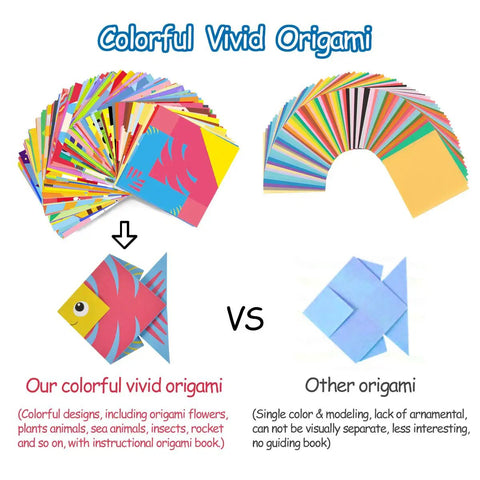 Origami Kit For Kids Ages Five To Twelve With Guiding Book 98 Double Sided Sheets And 47 Pattern Designs with fish model