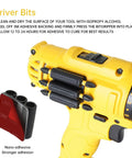 Drill Bit Holder Holster Pack Of 4 attached to drill, carrying driver bits, showing installation with nano adhesive