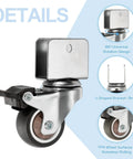 Heavy Duty 1.5 Inch Swivel Caster Wheels With Brake, showcasing a close-up of the metal bracket and TPR wheel design.
