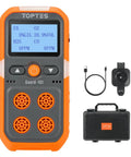 Guard-101 Four Gas Detector For H2S CO LEL And O2 With Vibration, Visual And Audible Alarms, shown with accessories and case.