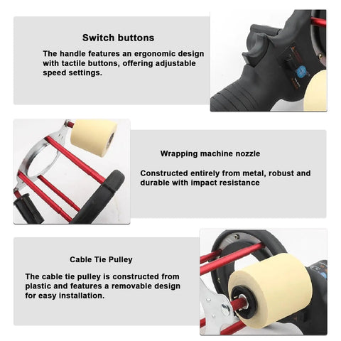 Top Rated Automatic Tube Wrapping Machine For Air Conditioning Ducts And Copper Piping switch buttons and robust metal nozzle features.