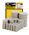 Top Shelf Felt Furniture Protectors For Hardwood Floors Beige Self Stick Pads assorted in round sizes, pack of 162.