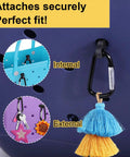 Close-up of black carabiner on Bogg Bag showcasing "Key Holder Insert Charm Carabiner For Bogg Bag Beach Tote Keep Your Keys In Sight And Easy To Find Original X Large Bogg Bag Accessory Clip On Quick Locator Decorate Your Tote And Cut Down Key Digging" with attached tassel charm.