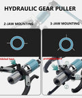 Heavy Duty Hydraulic Puller Kit With Two Jaw And Three Jaw Configurations Up To Fifty Tons For Removing Pulleys Bearings Gears And Flywheels
