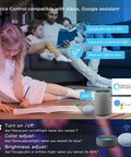 Family using Totally Smart 12 Inch Flush Mount LED Ceiling Light 24W Dimmable with voice control and smart assistant features.